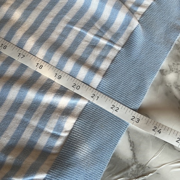 Tommy Hilfiger Baby Blue and White Striped V-neck Sweater - size S - Picture 6 of 7